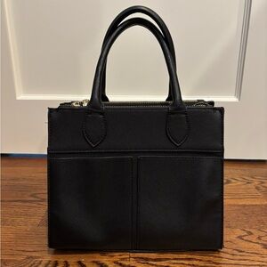 Classic Black Structured Tote Handbag